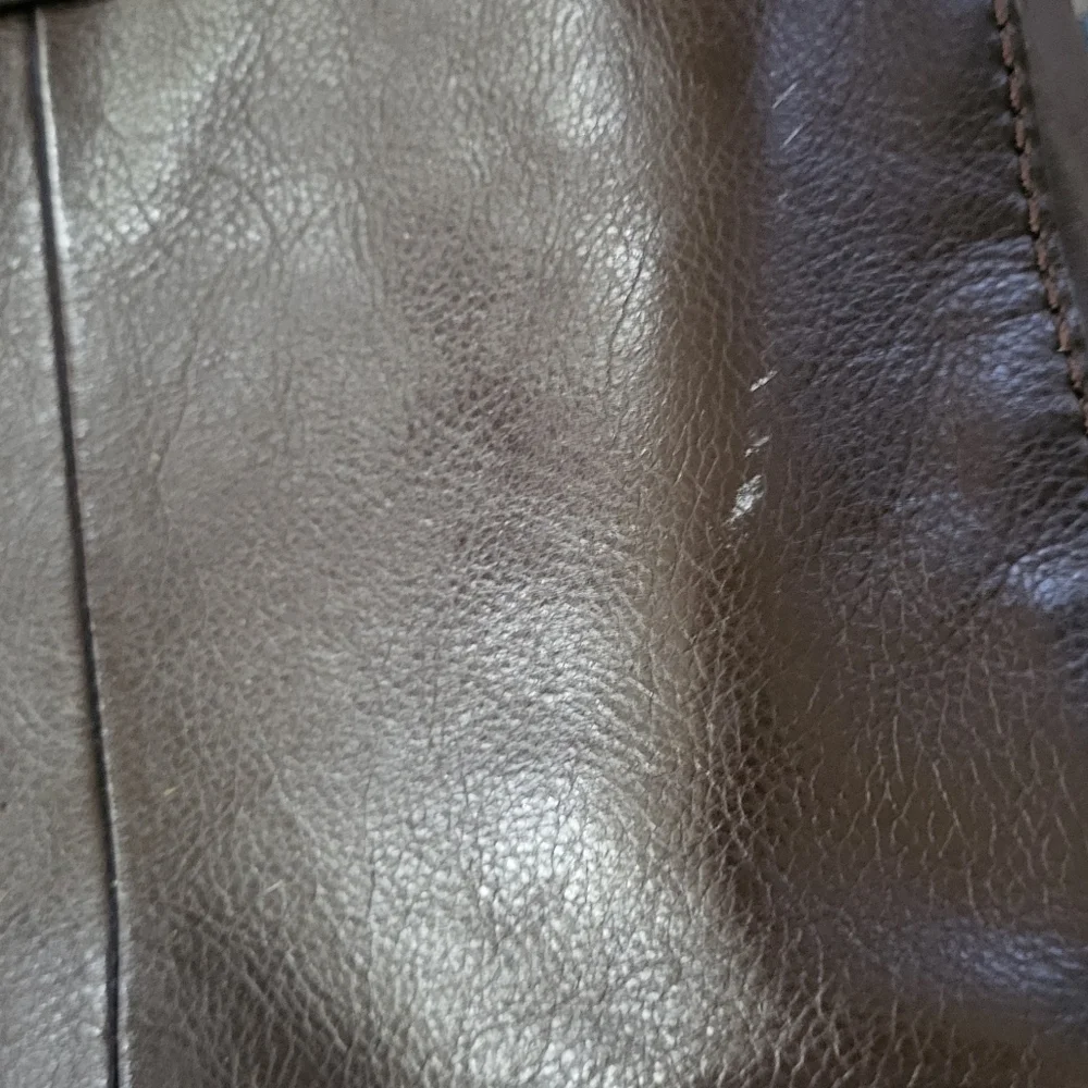 Fossil Mercer Dark Brown Leather Double Zip Work Messenger Bag